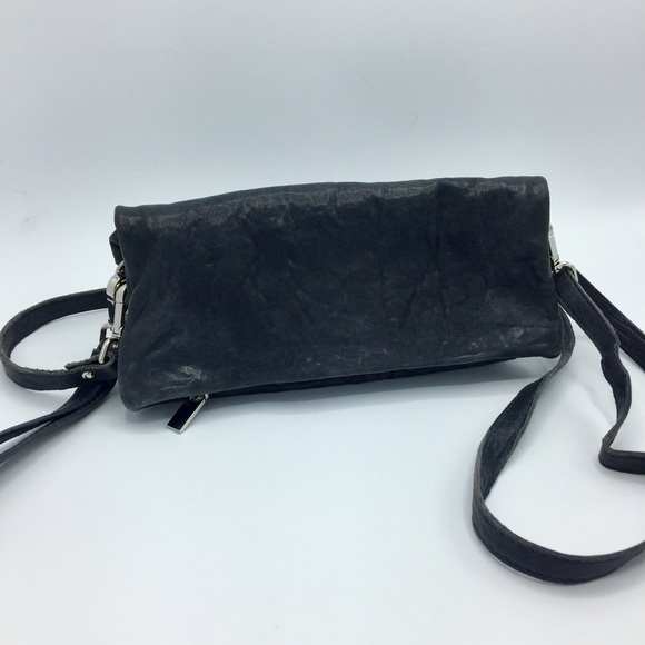 Made in Italy Handbags - Made in Italy Navy Blue Leather Convertible Bag